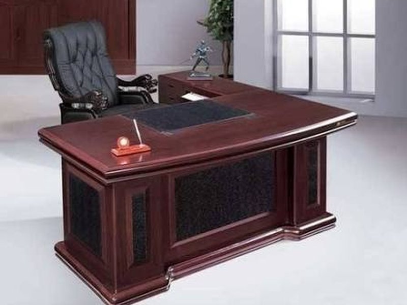 Traditional dark cherry executive desk